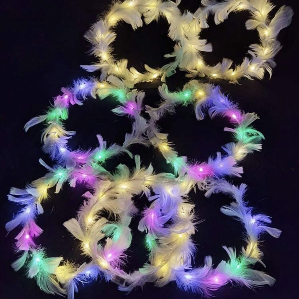 15 pieces mix colors  Radiant Feather LED Hairband